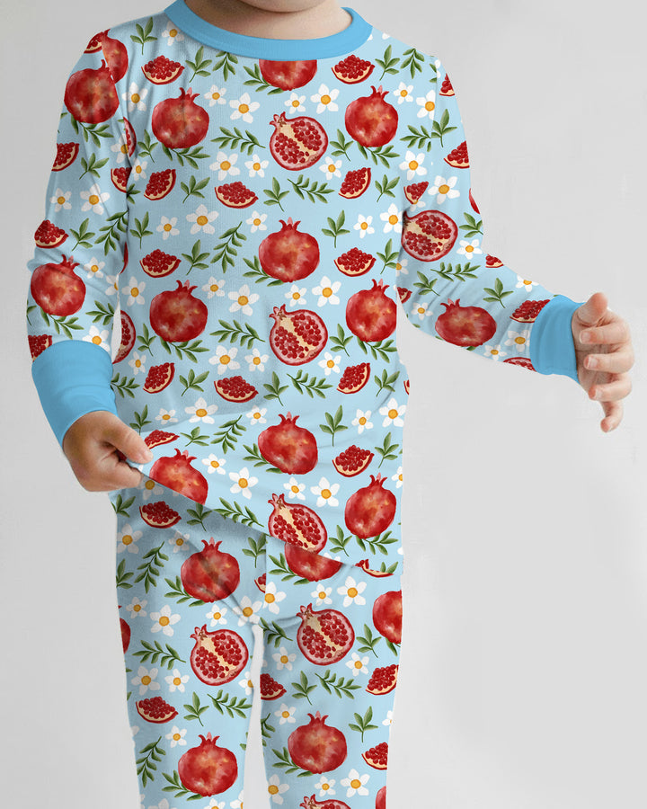 Zweiteiliges Langarm-Pyjama-Set mit Sommerfrüchten