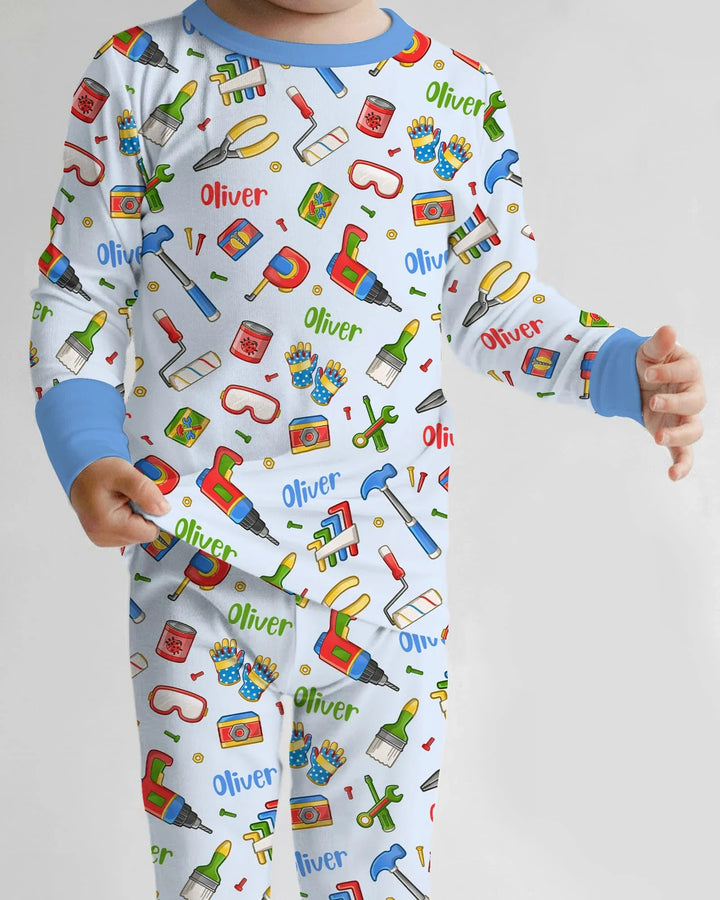 Zweiteiliges Langarm-Pyjama-Set mit Sommerfrüchten