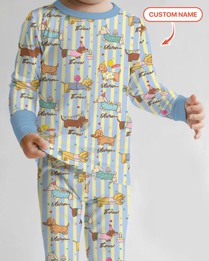 Zweiteiliges Langarm-Pyjama-Set mit Sommerfrüchten