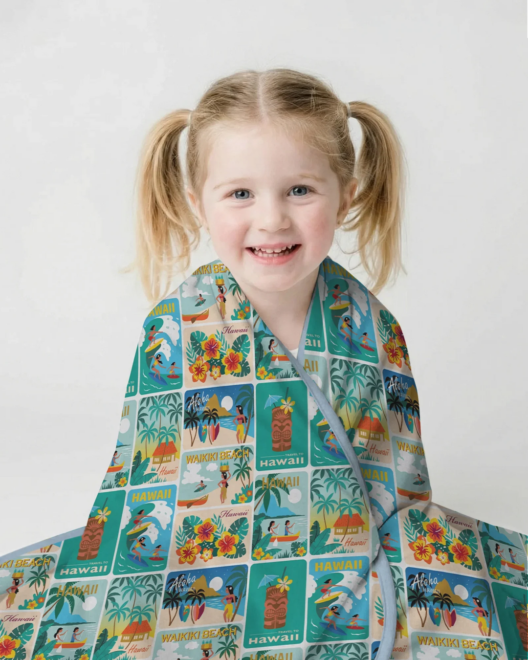Aloha Postcard Paradise Bamboo Blanket