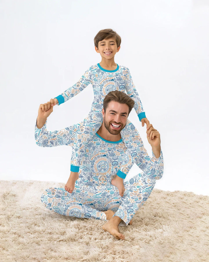 Doodle Passover Matching Family Bamboo Men's Pajama Set