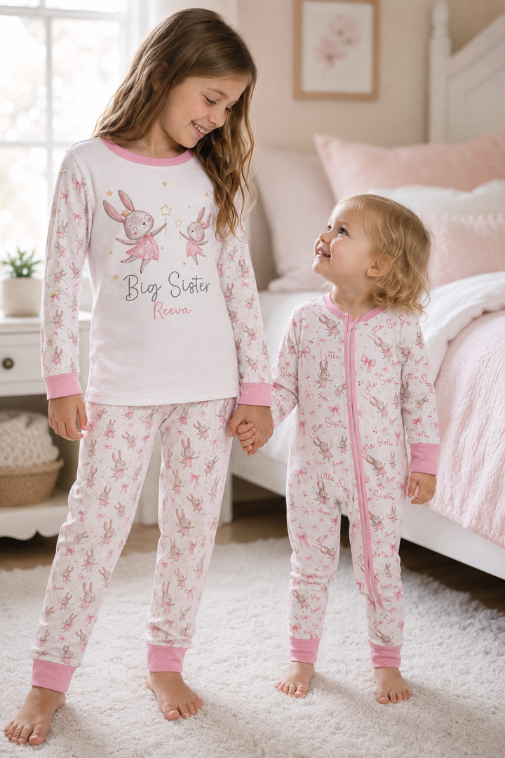 Bunny Wishes Sister Matching Bamboo Convertible Zippy