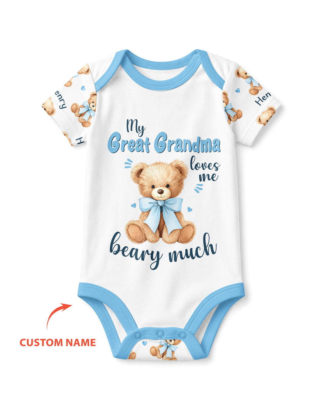 Grandma/... Loves Me Beary Much Personalized Bamboo Bodysuit