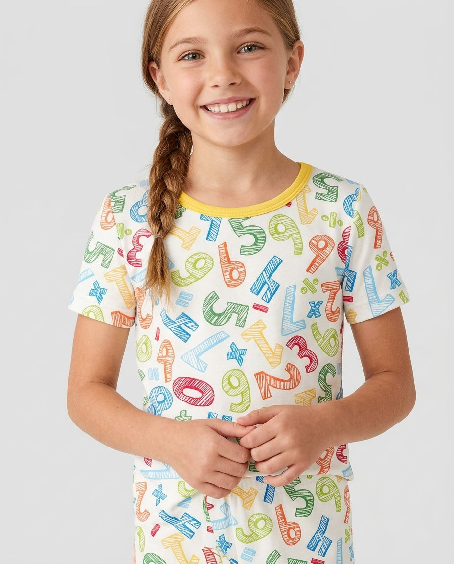 Math Doodles Bamboo Two Piece Short Sleeve Pajama Set