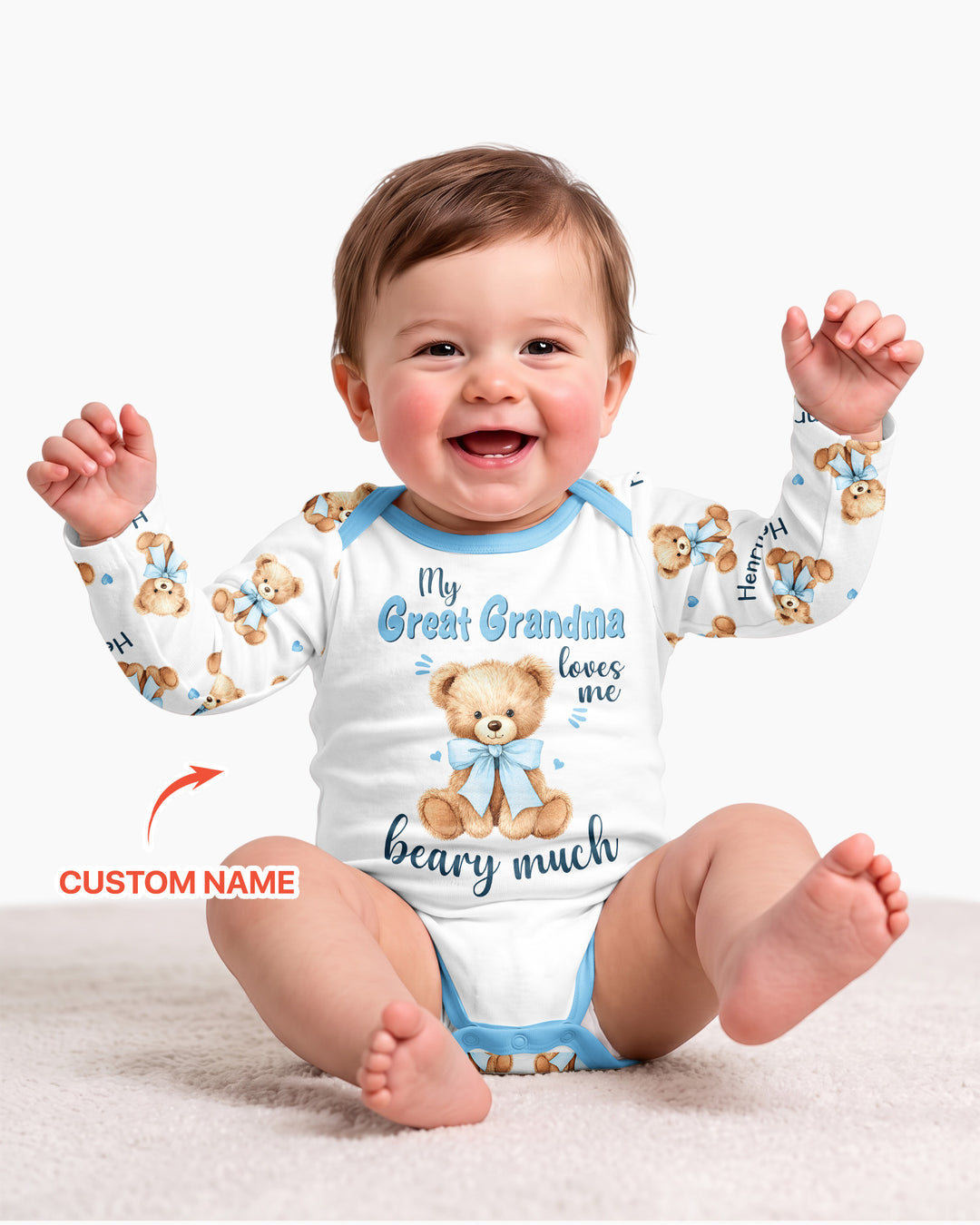 Grandma/... Loves Me Beary Much Personalized Bamboo Bodysuit