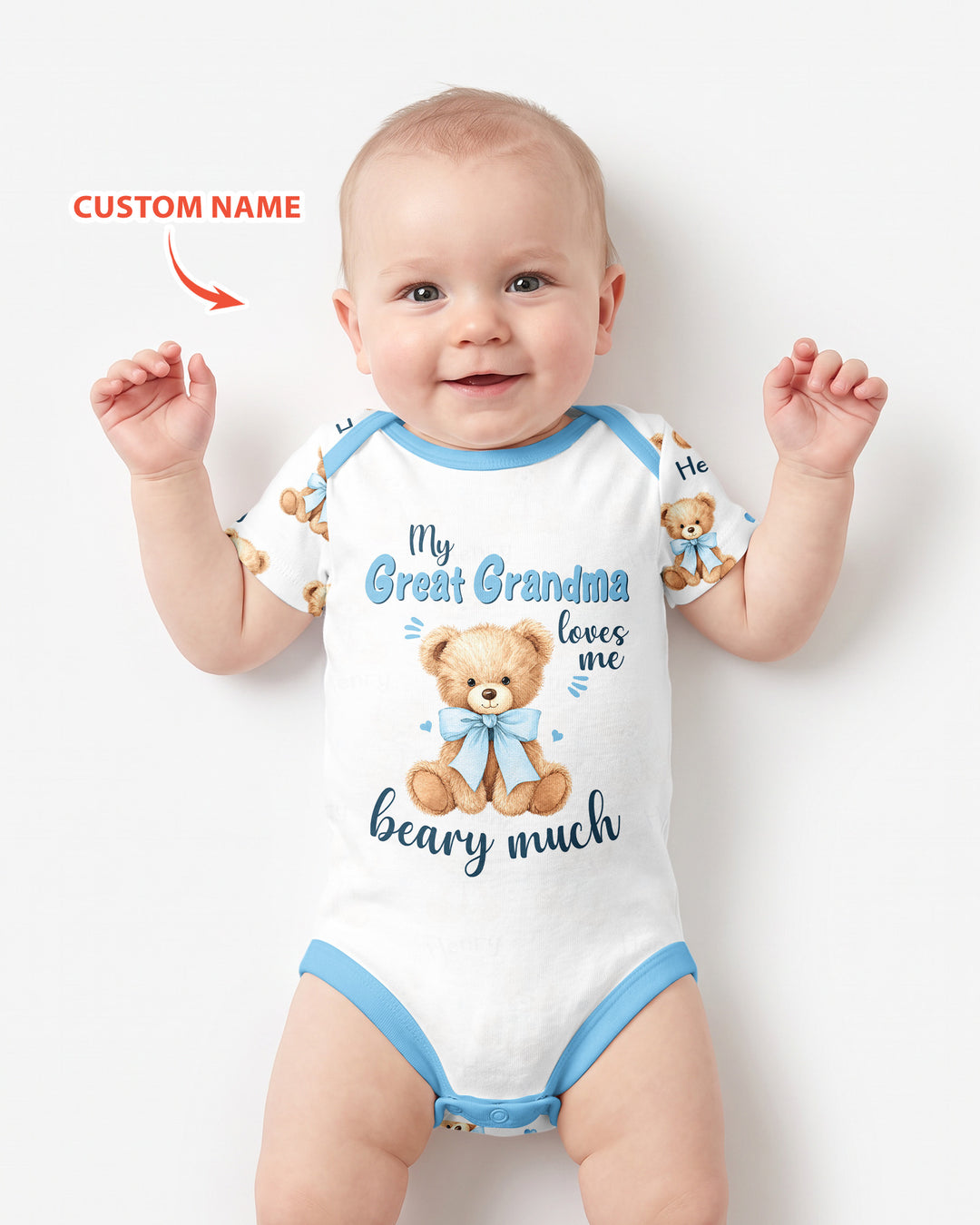 Grandma/... Loves Me Beary Much Personalized Bamboo Bodysuit