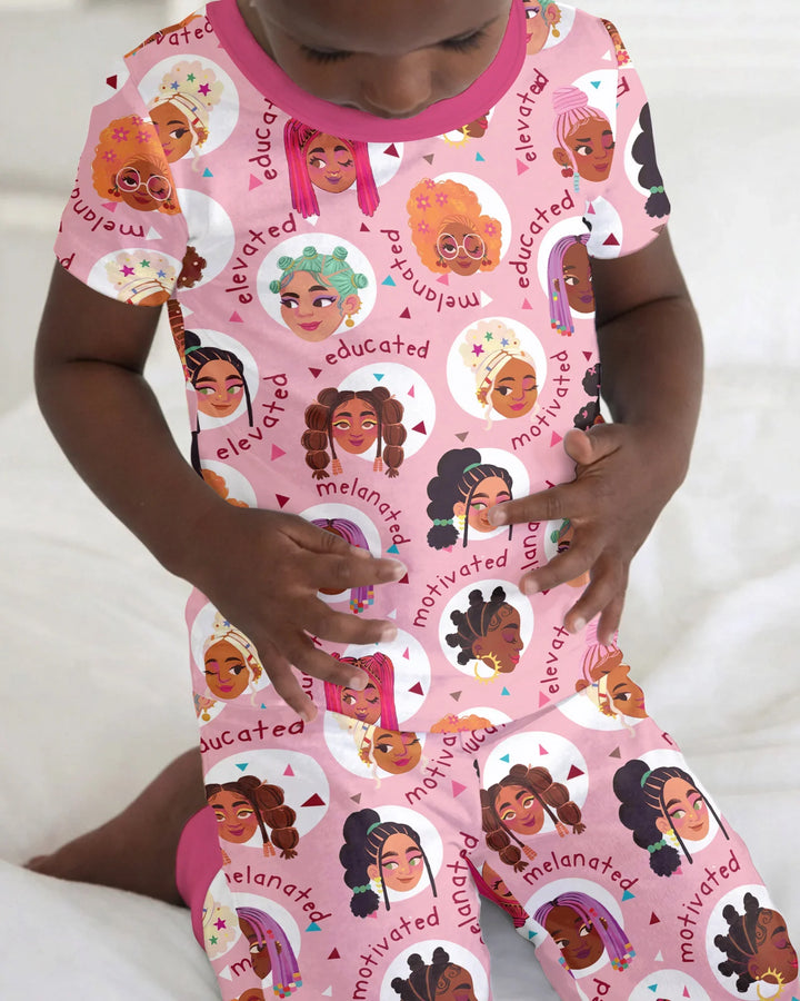 Zweiteiliges, kurzärmliges Pyjama-Set mit Marienkäfern