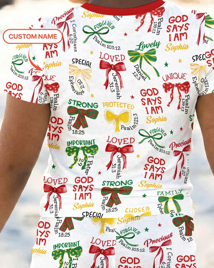 Zweiteiliges, kurzärmliges Pyjama-Set mit Marienkäfern