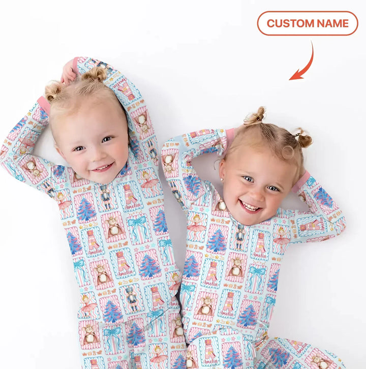 Zweiteiliges Langarm-Pyjama-Set mit Sommerfrüchten