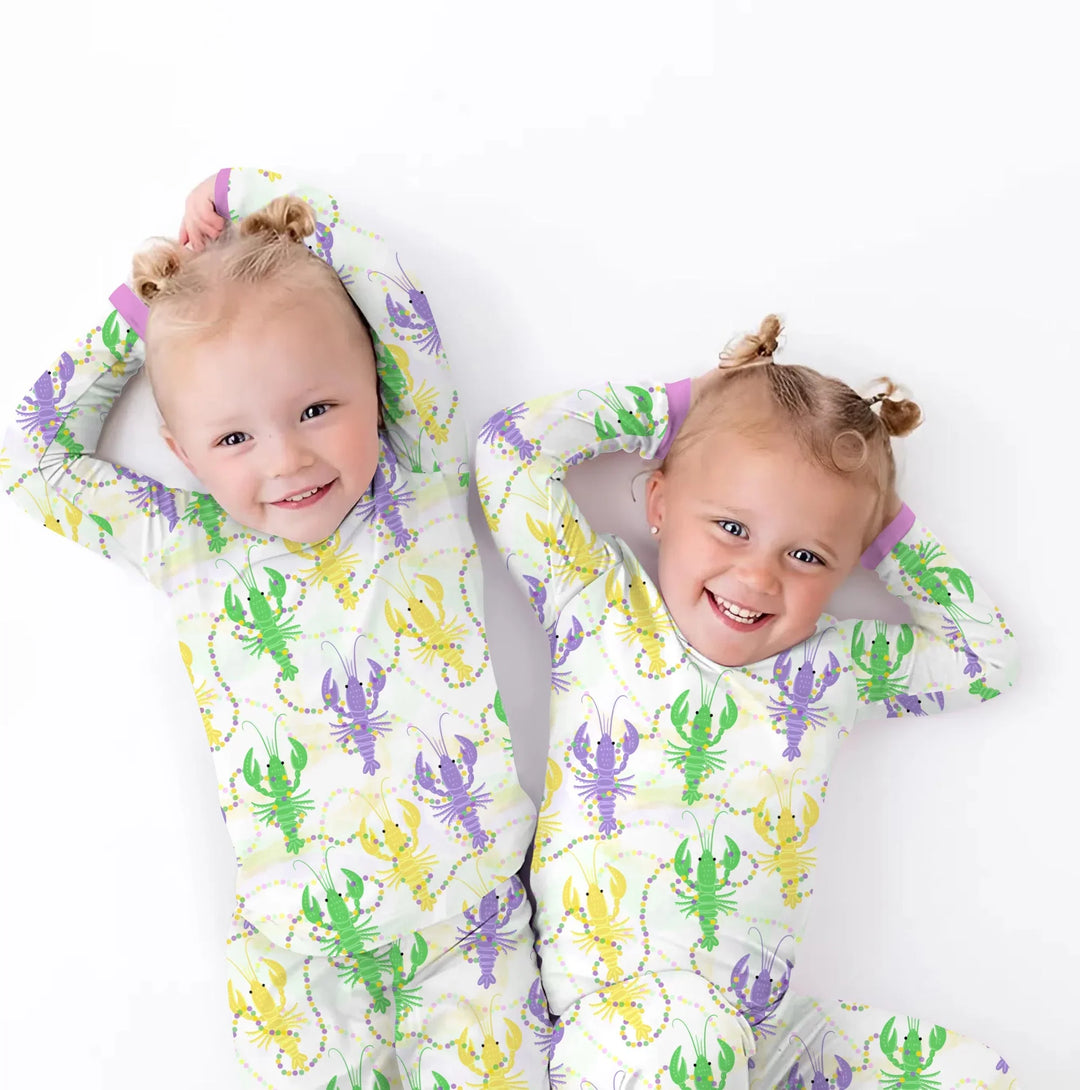 Zweiteiliges Langarm-Pyjama-Set mit Sommerfrüchten