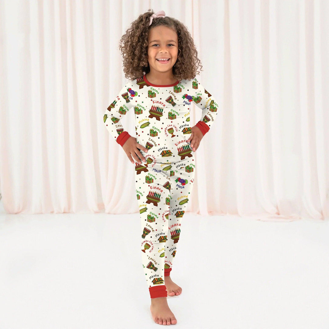 Zweiteiliges Langarm-Pyjama-Set mit Sommerfrüchten