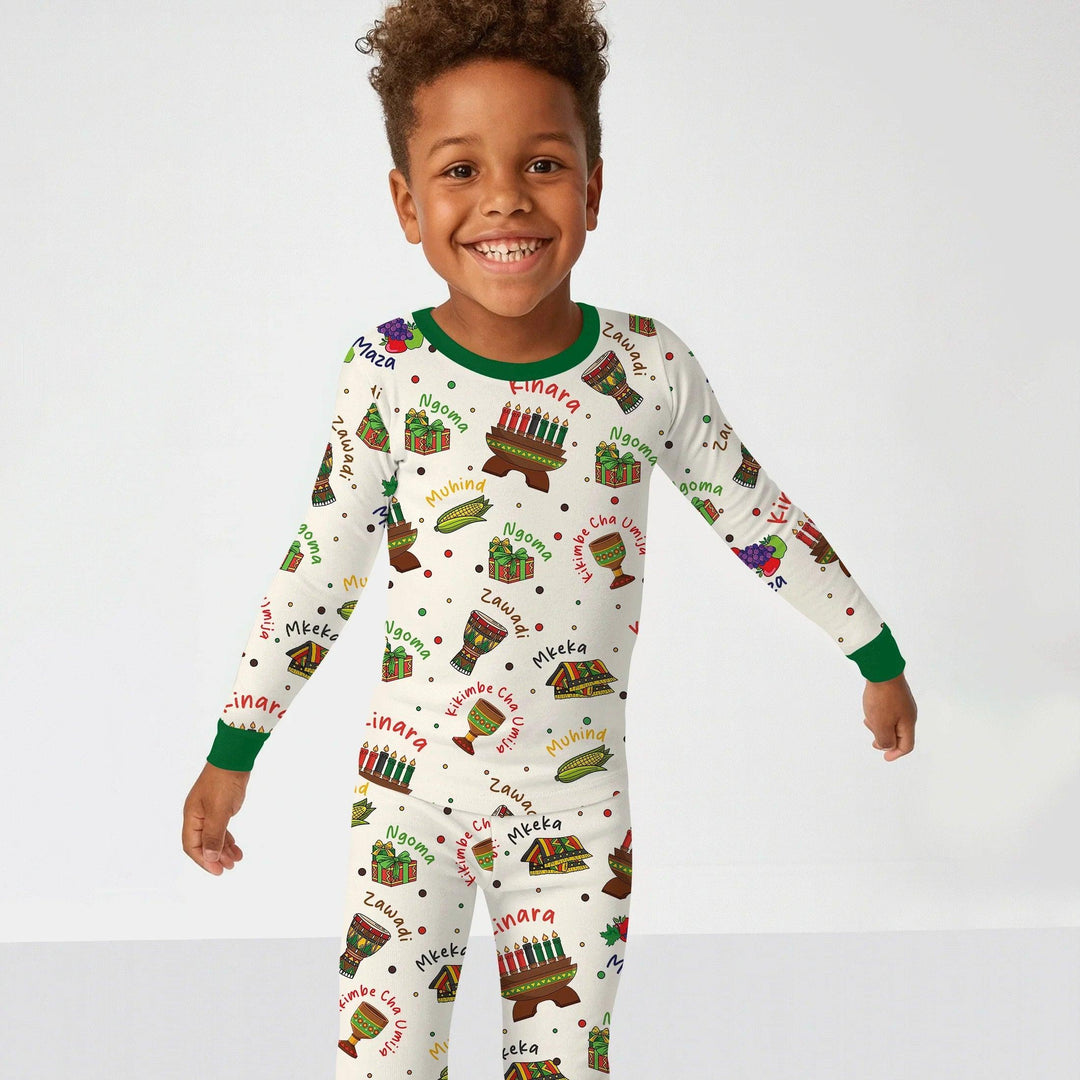 Zweiteiliges Langarm-Pyjama-Set mit Sommerfrüchten