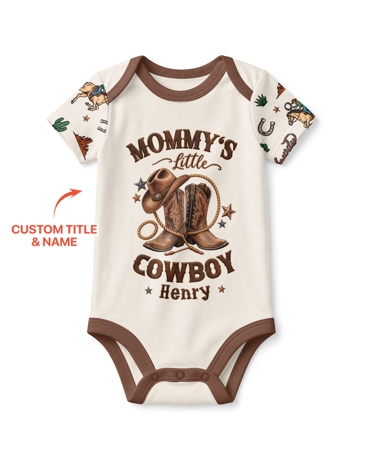 Personalized Family's Little Cowboy Bamboo Bodysuit