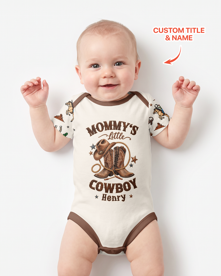 Personalized Family's Little Cowboy Bamboo Bodysuit