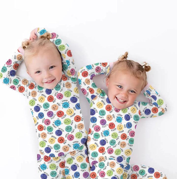 My Emotions Hebrew Bamboo Two Piece Long Sleeve Pajama Set