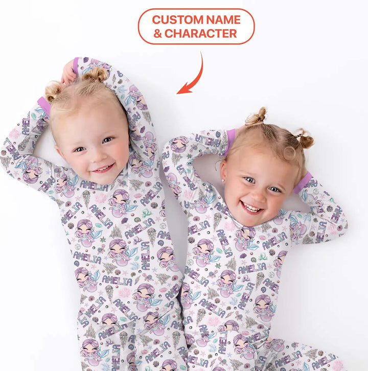 Zweiteiliges Langarm-Pyjama-Set mit Sommerfrüchten