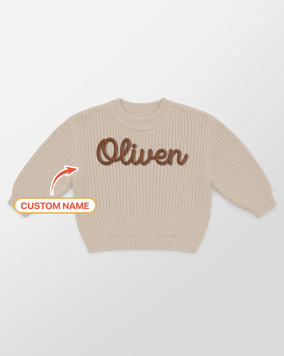 Embroidered Baby Name Bamboo Knit Sweater Bubble