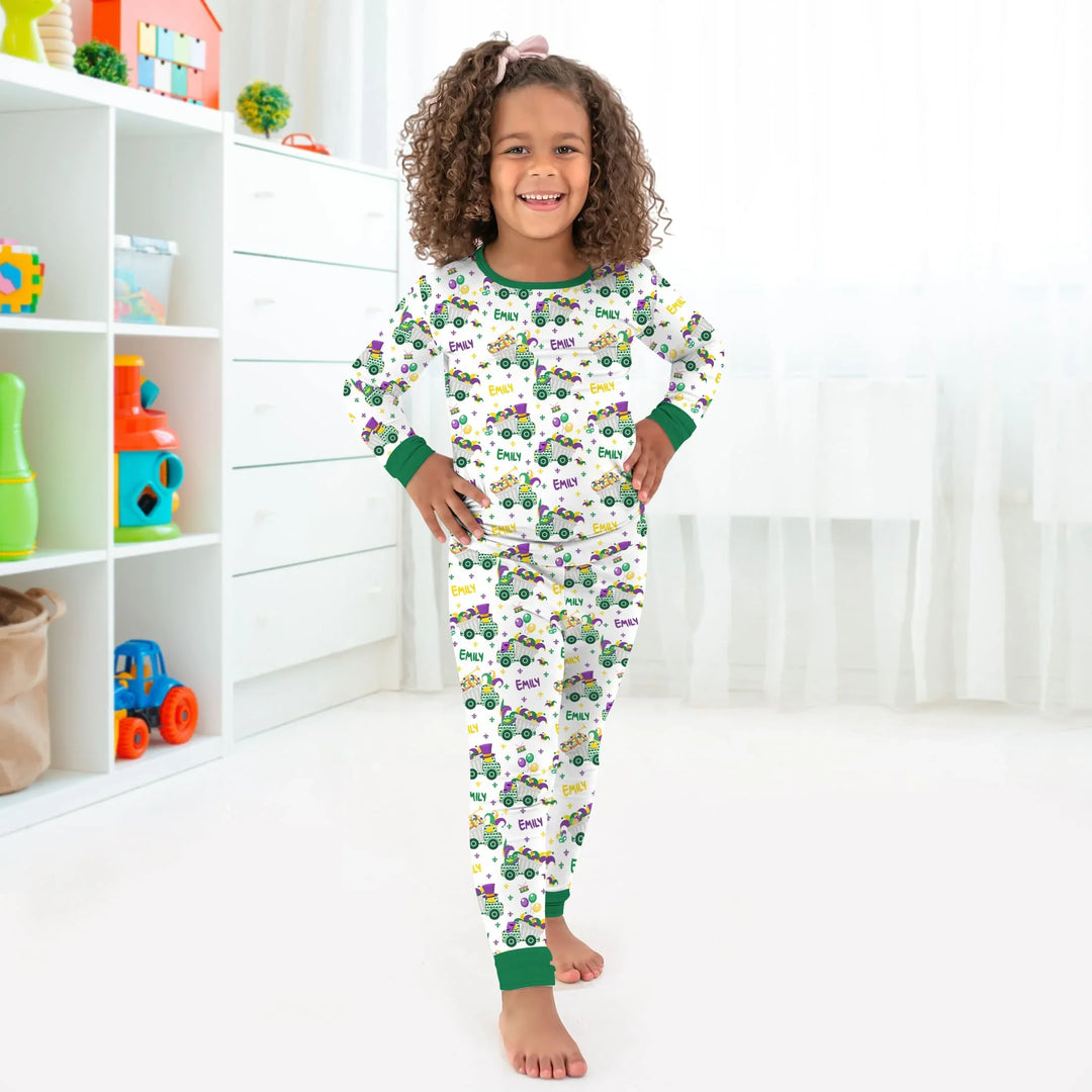Zweiteiliges Langarm-Pyjama-Set mit Sommerfrüchten