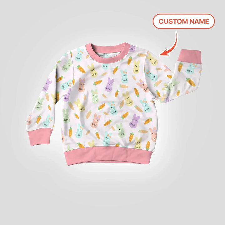 Custom Name Easter Bunny Bamboo Crewneck Sweatshirt