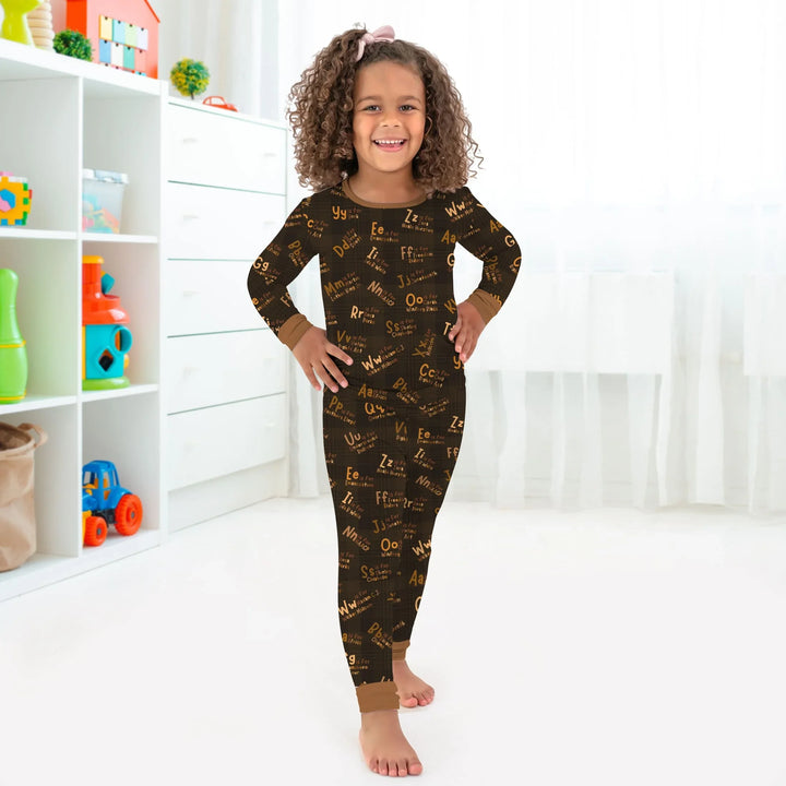 Zweiteiliges Langarm-Pyjama-Set mit Sommerfrüchten