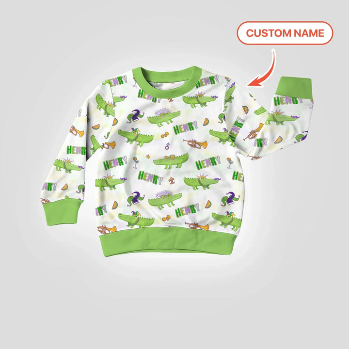 Alligator Mardi Gras Festival Bambus Rundhals-Sweatshirt