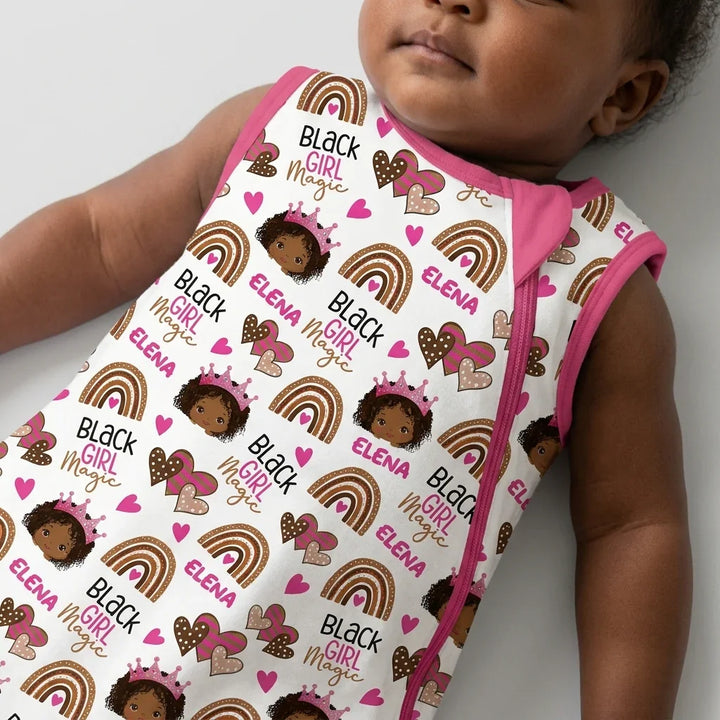 Custom Name Black Girl Magic Bamboo Sleep Bag