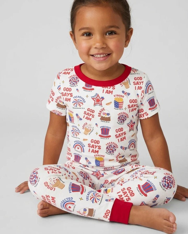 Zweiteiliges, kurzärmliges Pyjama-Set mit Marienkäfern