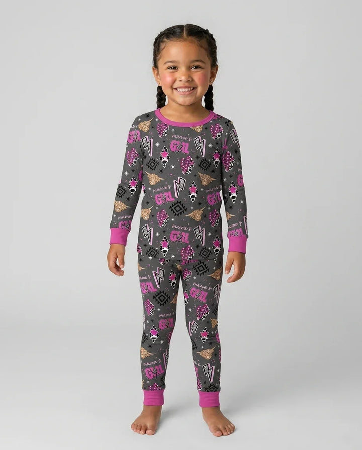 Zweiteiliges Langarm-Pyjama-Set mit Sommerfrüchten