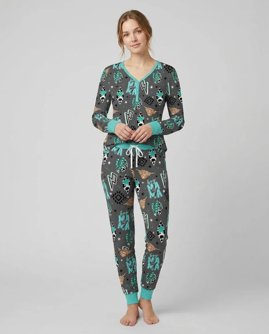 Western Mama & Me passendes Pyjama-Set für Damen aus Bambus
