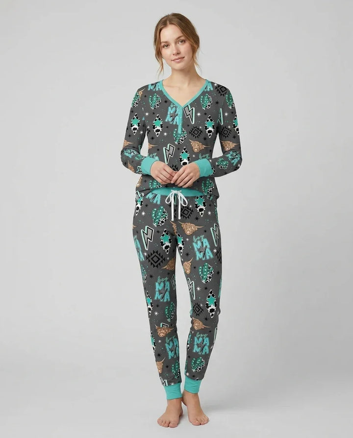 Western Mama & Me passendes Pyjama-Set für Damen aus Bambus