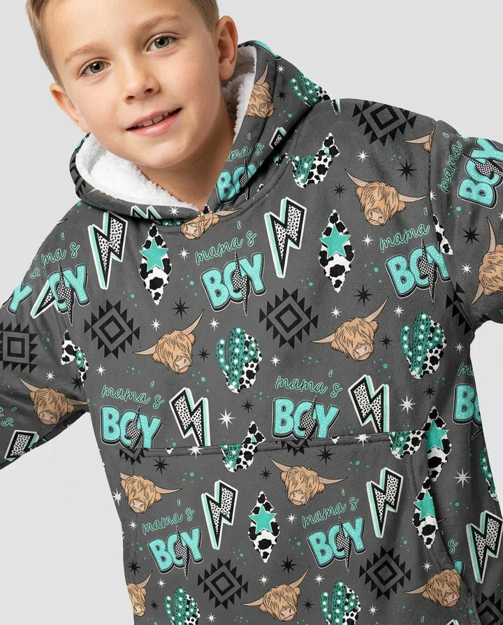 Western Mama & Ich passende tragbare Bambus-Decken-Hoodie