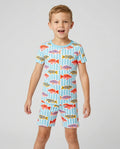 Template Zweiteiliges Pyjama-Set mit kurzen Ärmeln und Shorts