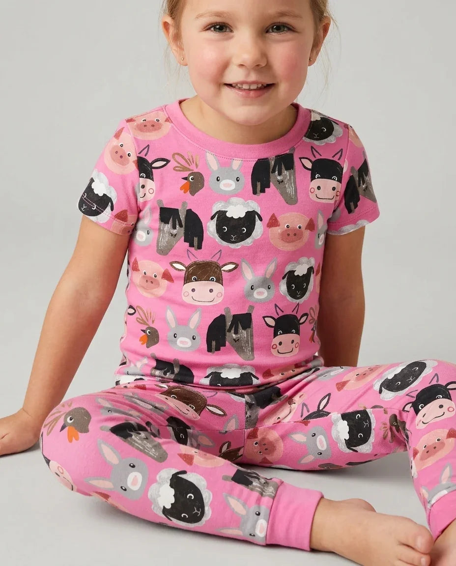 Zweiteiliges, kurzärmliges Pyjama-Set mit Marienkäfern