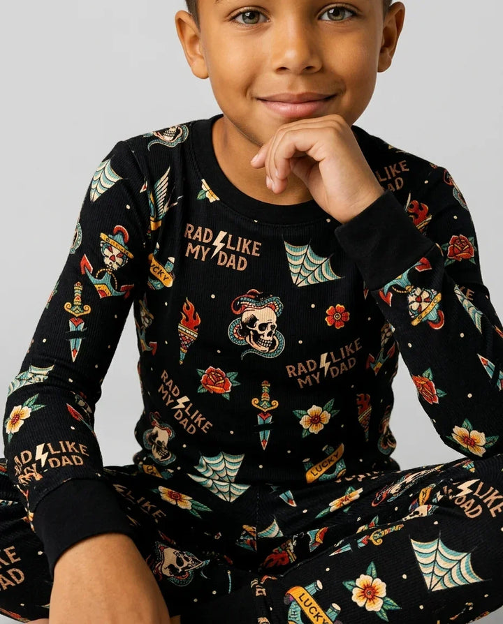 Zweiteiliges Langarm-Pyjama-Set mit Sommerfrüchten