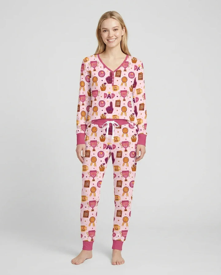 Weltbester Papa Bambus Damen Schlafanzug Set