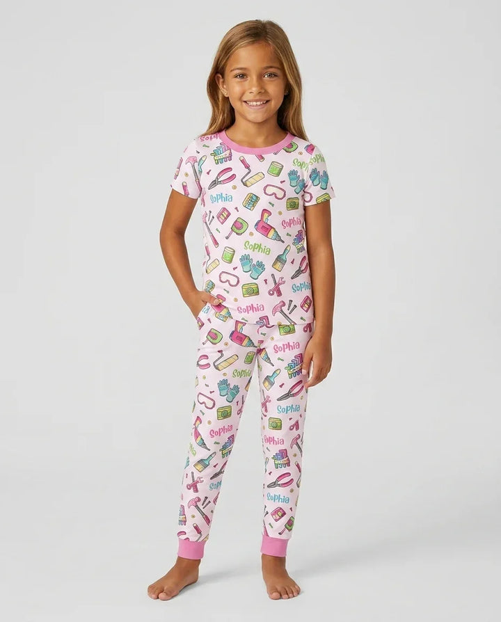 Zweiteiliges, kurzärmliges Pyjama-Set mit Marienkäfern