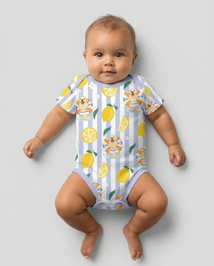 Gerippte Babykleidung mit individuellem Foto - Weich &amp; Skizzenhaft