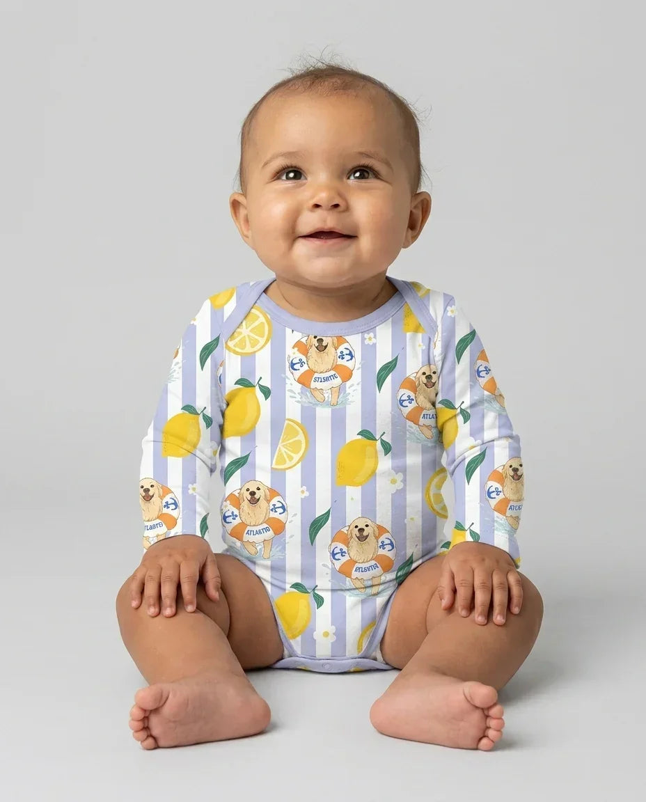 Gerippte Babykleidung mit individuellem Foto - Weich &amp; Skizzenhaft