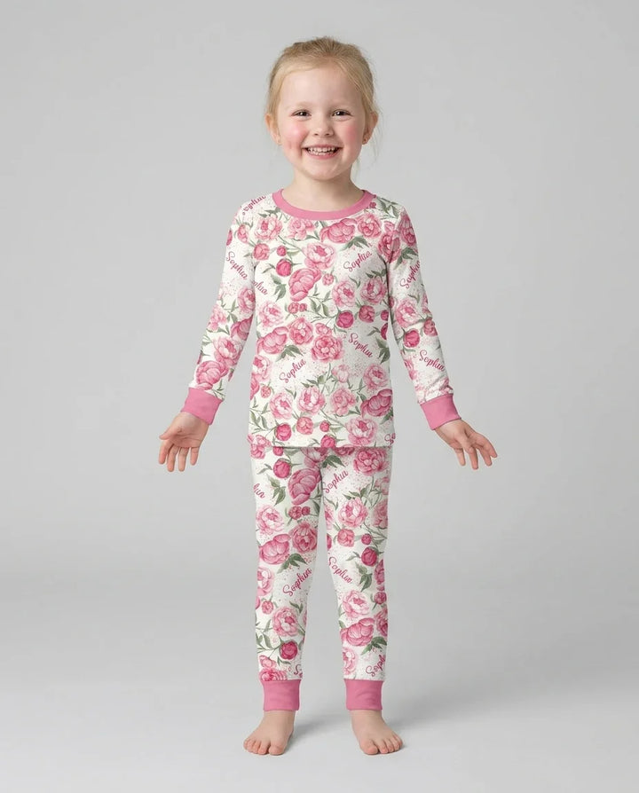 Zweiteiliges Langarm-Pyjama-Set mit Sommerfrüchten