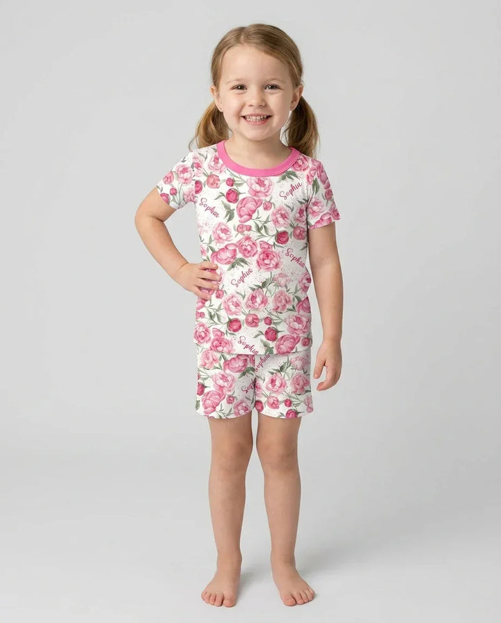 Zweiteiliges Pyjama-Set mit kurzen Ärmeln und Shorts im Sommer-Design