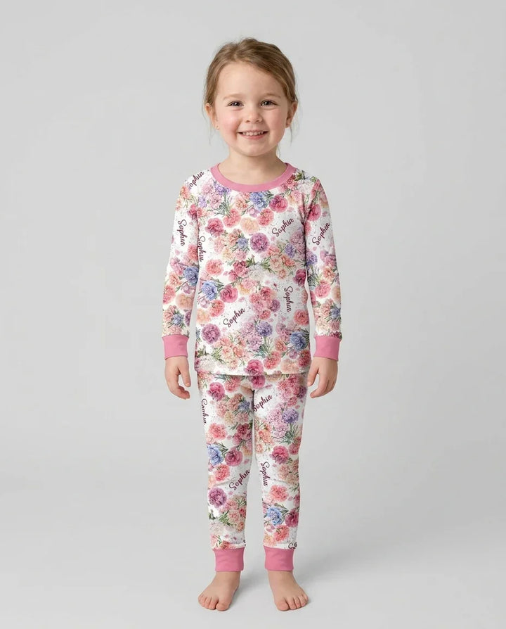 Zweiteiliges Langarm-Pyjama-Set mit Sommerfrüchten