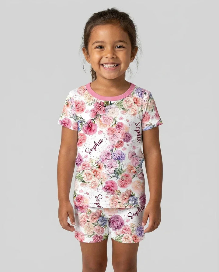 Zweiteiliges Pyjama-Set mit kurzen Ärmeln und Shorts im Sommer-Design