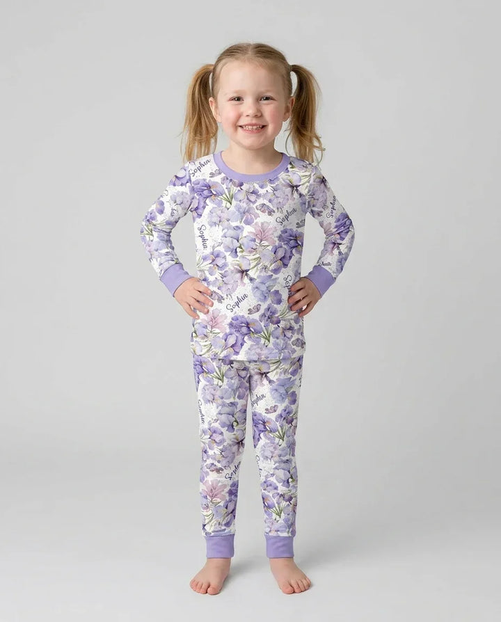 Zweiteiliges Langarm-Pyjama-Set mit Sommerfrüchten
