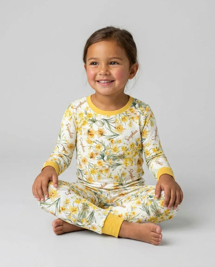 Zweiteiliges Langarm-Pyjama-Set mit Sommerfrüchten