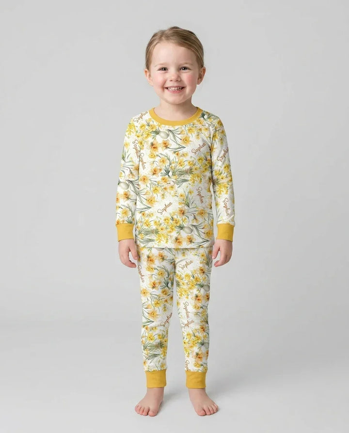 Zweiteiliges Langarm-Pyjama-Set mit Sommerfrüchten