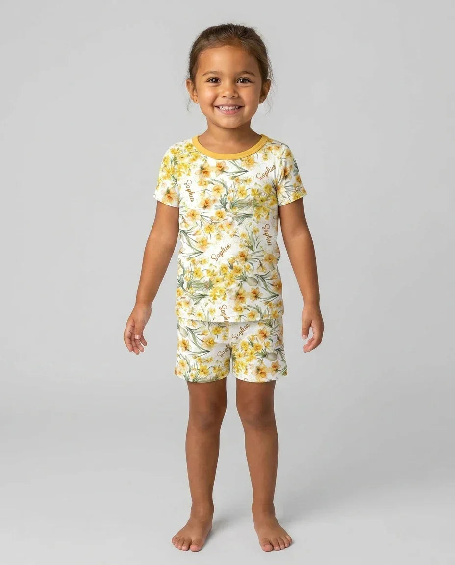 Zweiteiliges Pyjama-Set mit kurzen Ärmeln und Shorts im Sommer-Design