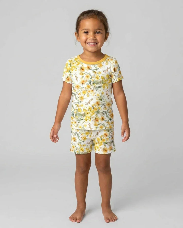 Zweiteiliges Pyjama-Set mit kurzen Ärmeln und Shorts im Sommer-Design