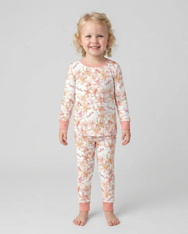 Zweiteiliges Langarm-Pyjama-Set mit Sommerfrüchten
