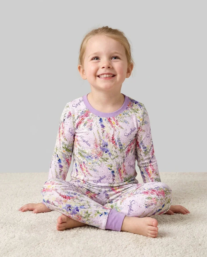 Zweiteiliges Langarm-Pyjama-Set mit Sommerfrüchten
