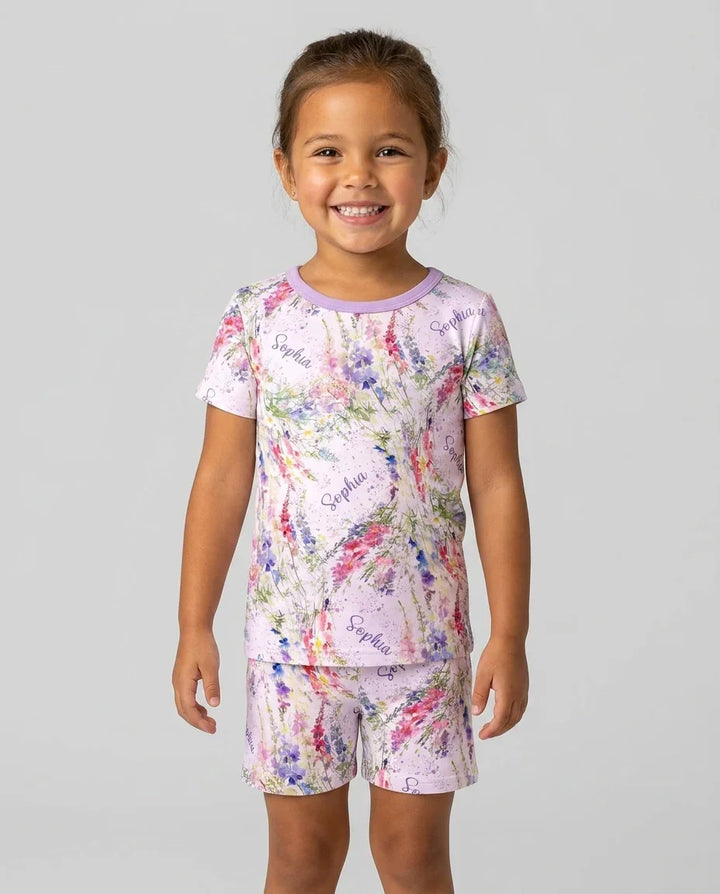 Zweiteiliges Pyjama-Set mit kurzen Ärmeln und Shorts im Sommer-Design